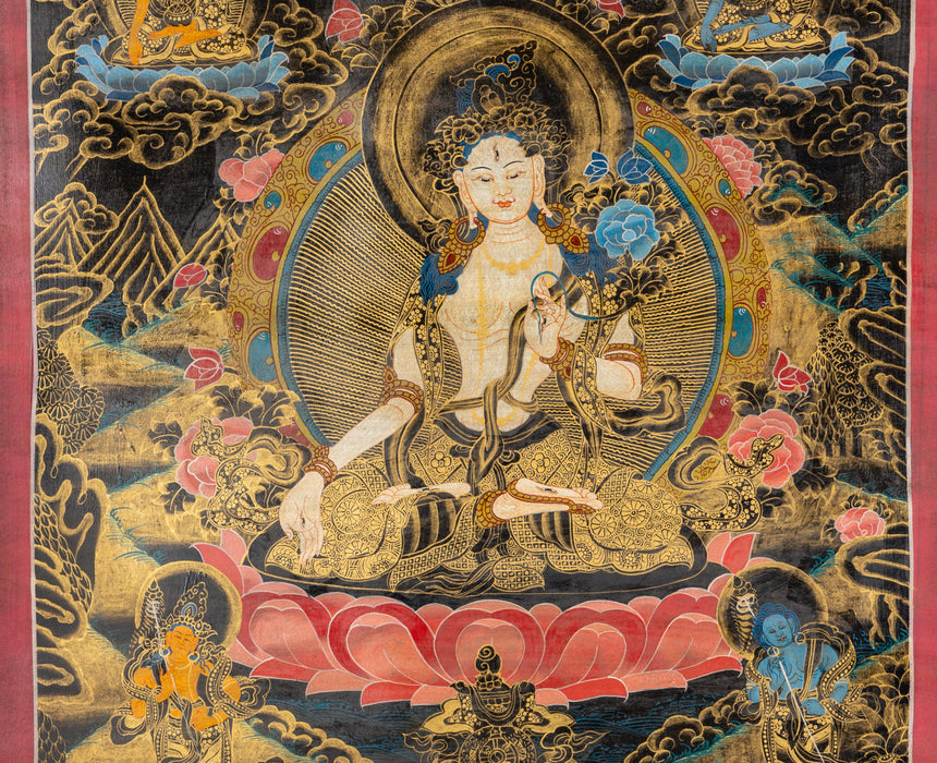 Antique Green Tara Thangka 70*50 CM