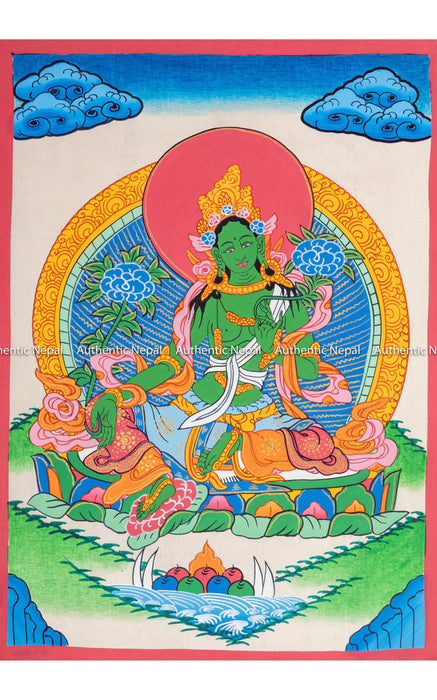 Green Tara Thangka 39*28 CM