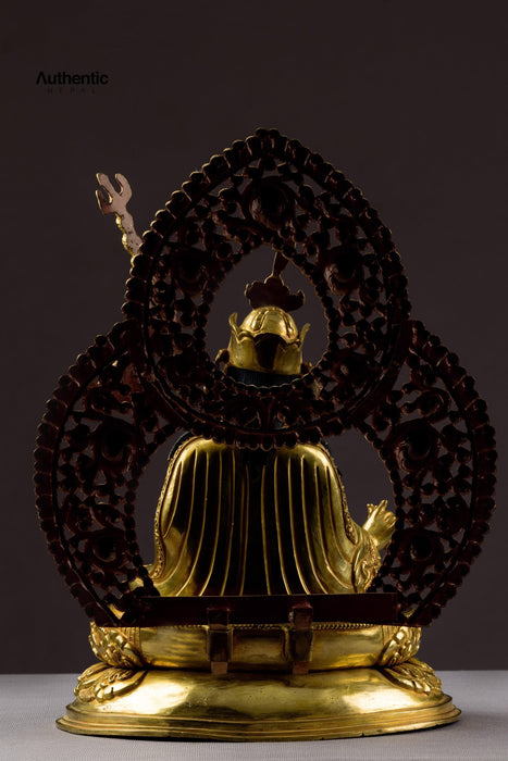 Guru rinpoche on his throne
