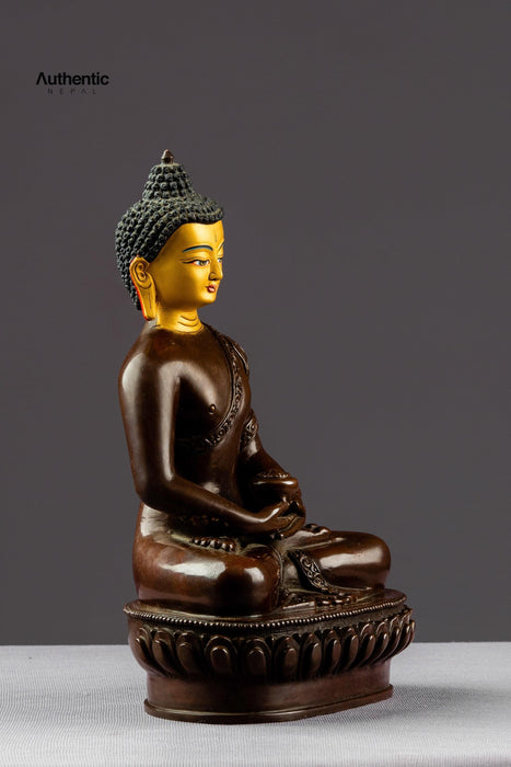 Oxidized & Gold Plated Amitabh Buddha Statue 20CM