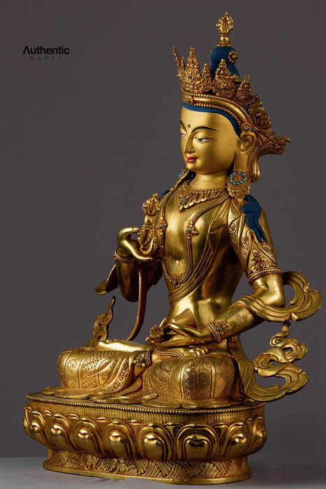High Quality Gold Plated Vajrasattva Buddha Statue 19"