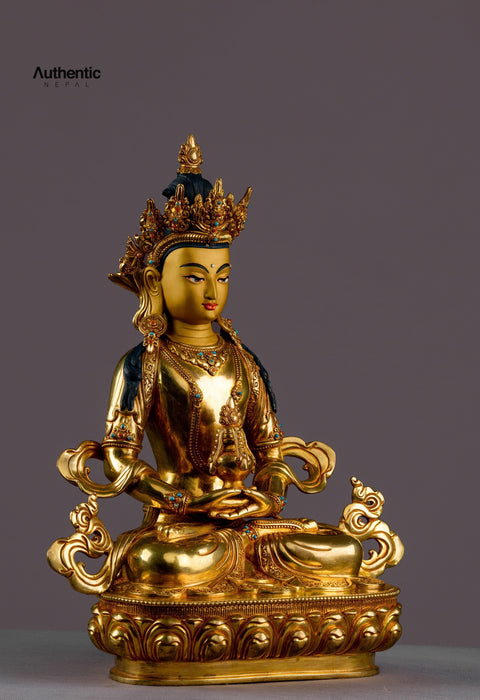 24k Gold Plated Amitayus Statue 33 CM