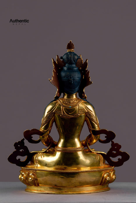 24k Gold Plated Amitayus Statue 33 CM