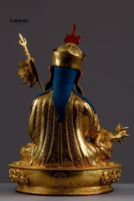 Gold Plated Handicraft Guru Rinpoche Statue 35 CM