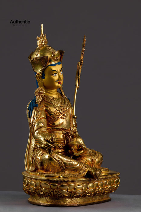 Gold Plated Handicraft Guru Rinpoche Statue 35 CM