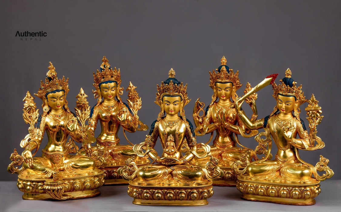 Green Tara, White Tara, Amitayus, Kacheri & Manjushri Bodhisattva Set