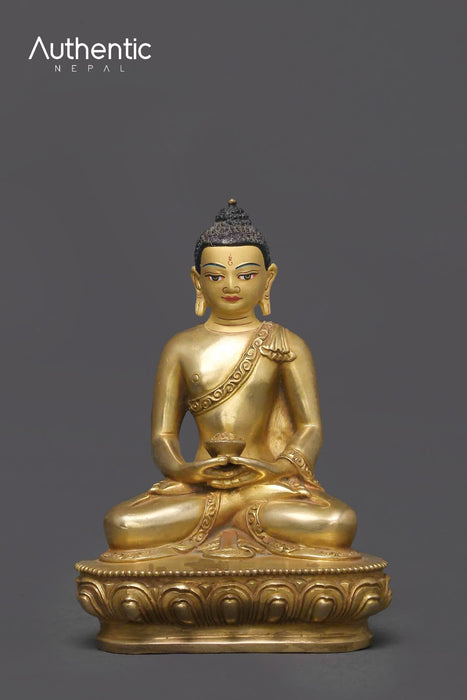 Gold Plated  Amitabh Buddha Sculpture 15 CM