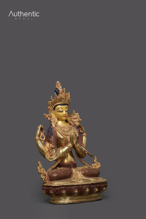 Tibetan Handmade bodhisattva Chenrezig Sculpture  22 CM