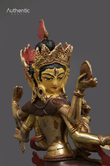 24K Gold Plated Namgyalma Statue 22 CM