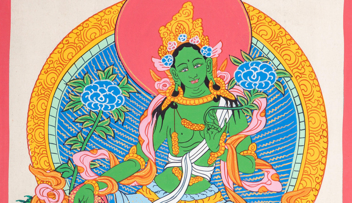 Green Tara Thangka 39*28 CM