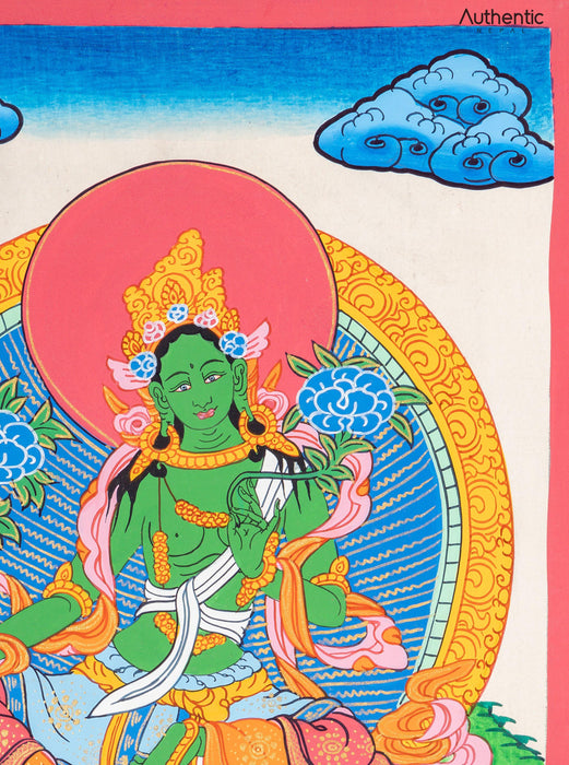 Green Tara Thangka 39*28 CM