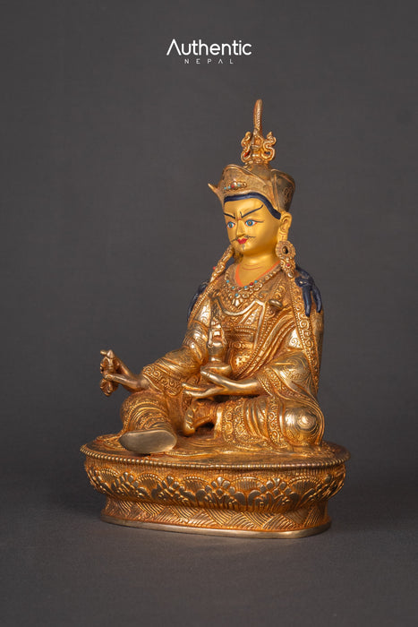 Gold Plated Guru  Rinpoche Sculpture 20 CM