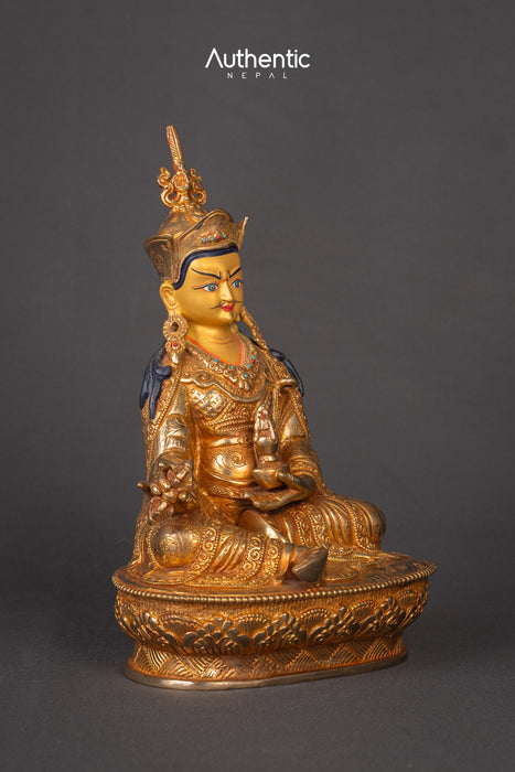 Gold Plated Guru  Rinpoche Sculpture 20 CM