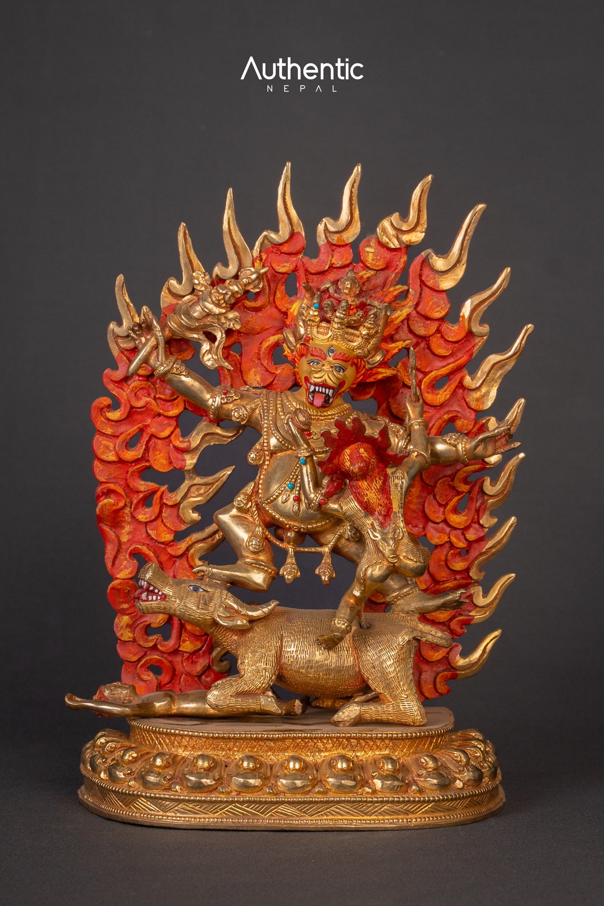 Shop Handmade Golden Yamantaka Statue 28 CM — The Authentic Nepal