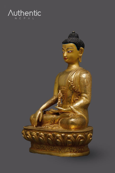 24k Gold Plated Shakyamuni Buddha Statue 16 CM