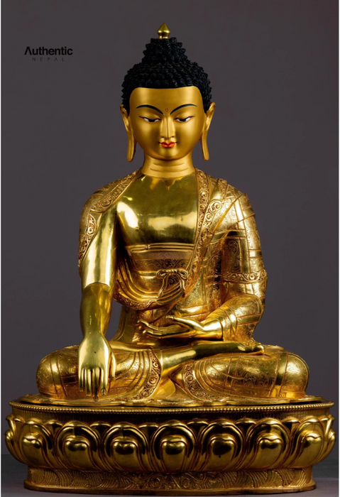 Gold Plated Shakyamuni Buddha Statue 18" (Remining Amount)